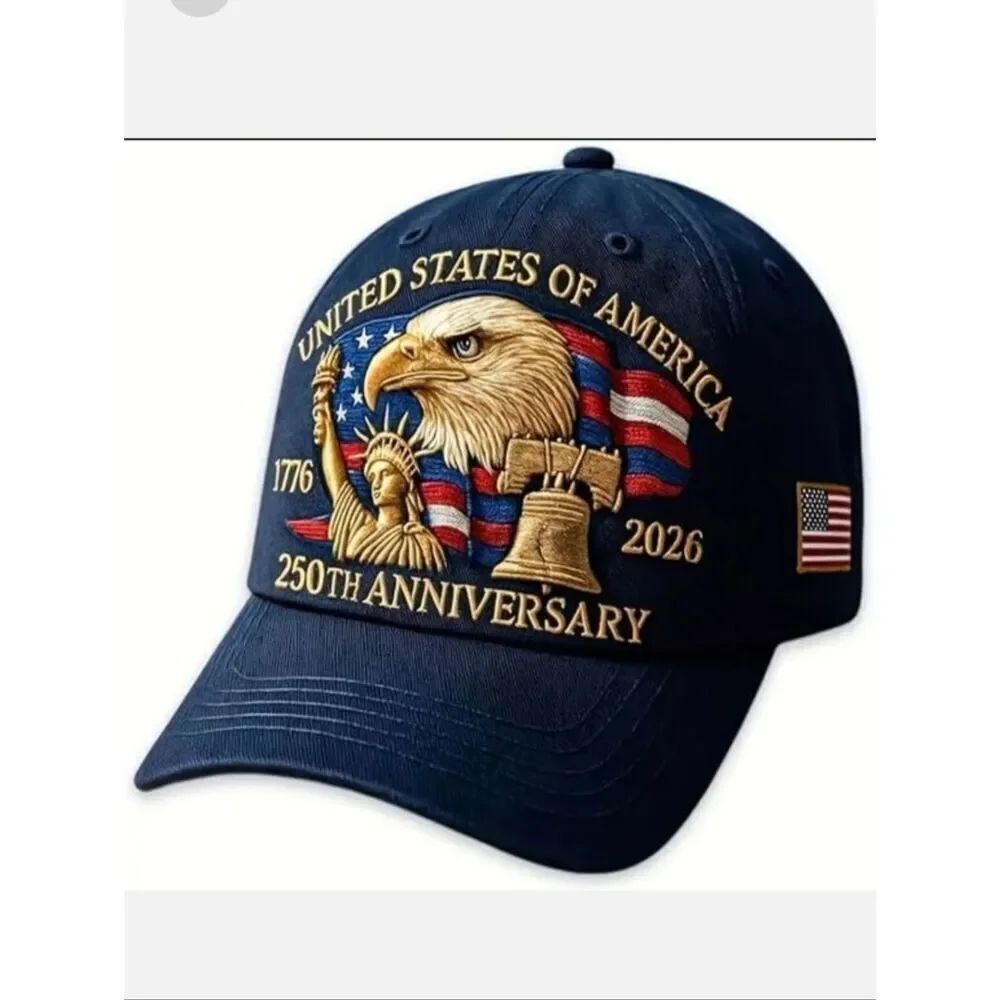 Patriotic Embroidered USA 250th Anniversary 1776-2026 Commemorative Baseball Cap